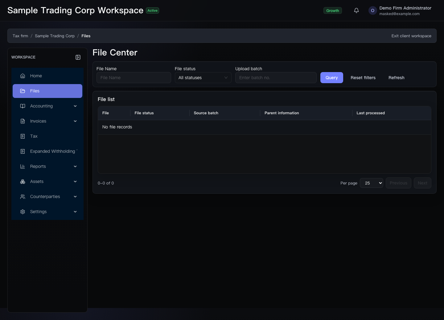 Workspace file center