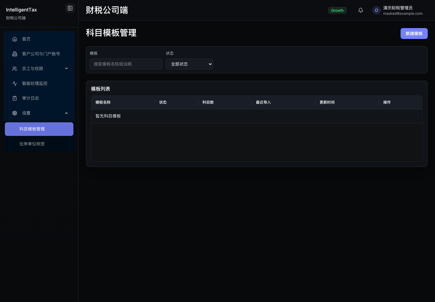 科目模板管理