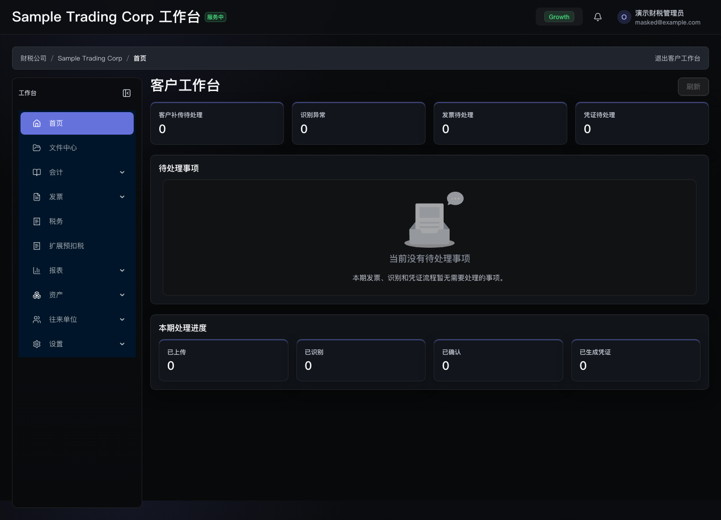 客户工作区导航